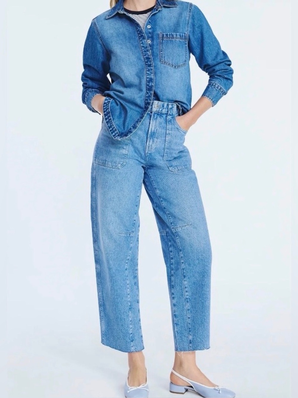 NWT Free Assembly Carpenter Barrel Jeans High Rise Size 6